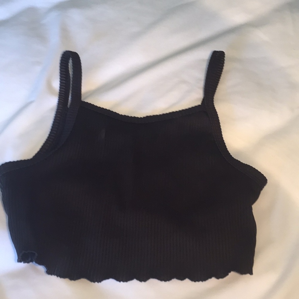 Black Hollister Crop Tank Bikini Top
